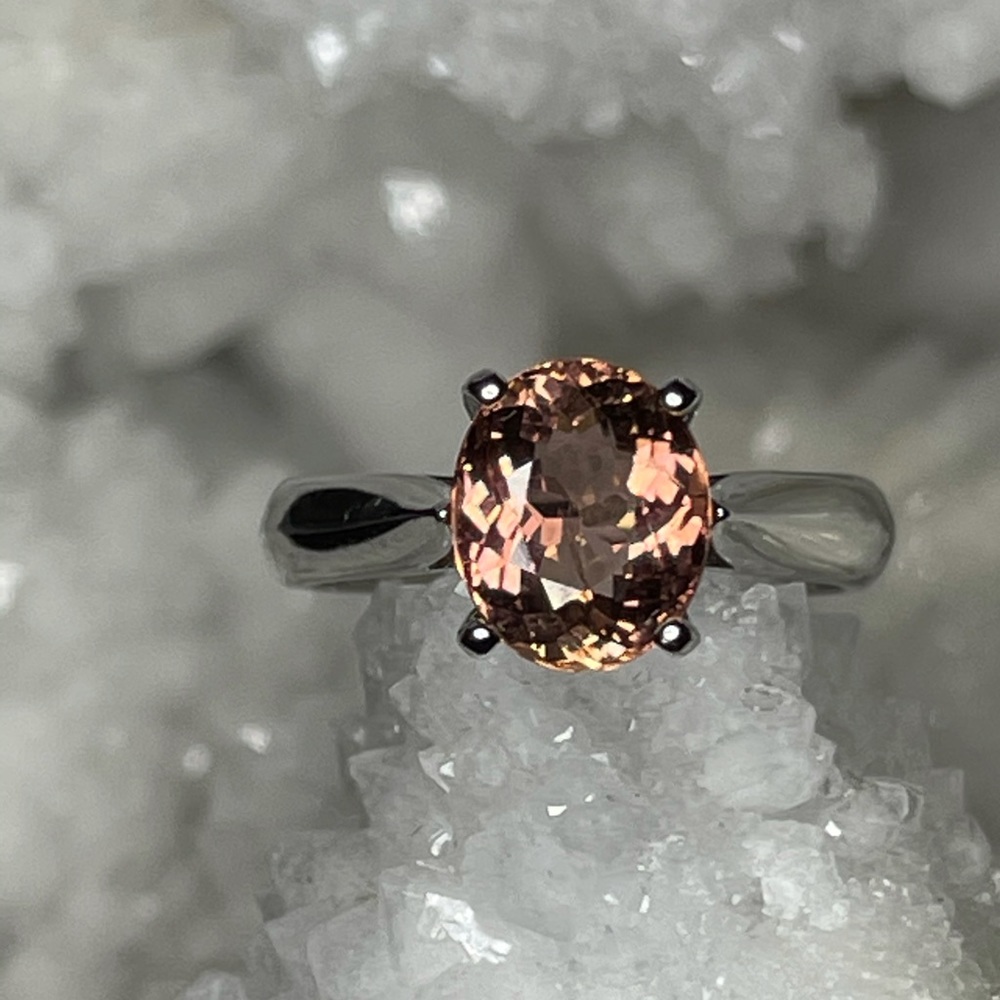 Oval Peach Tourmaline Ring